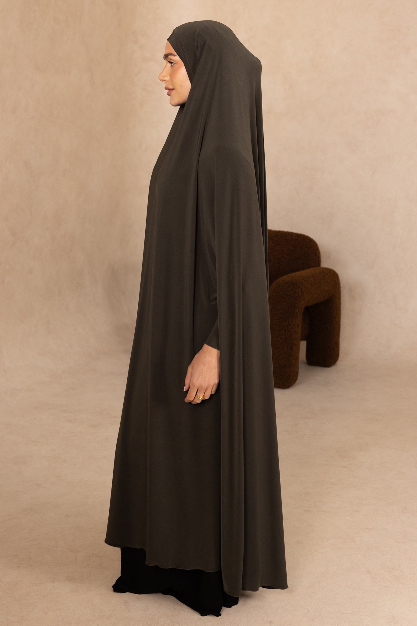 Long Length Sleeved Jelbab (Khaki)
