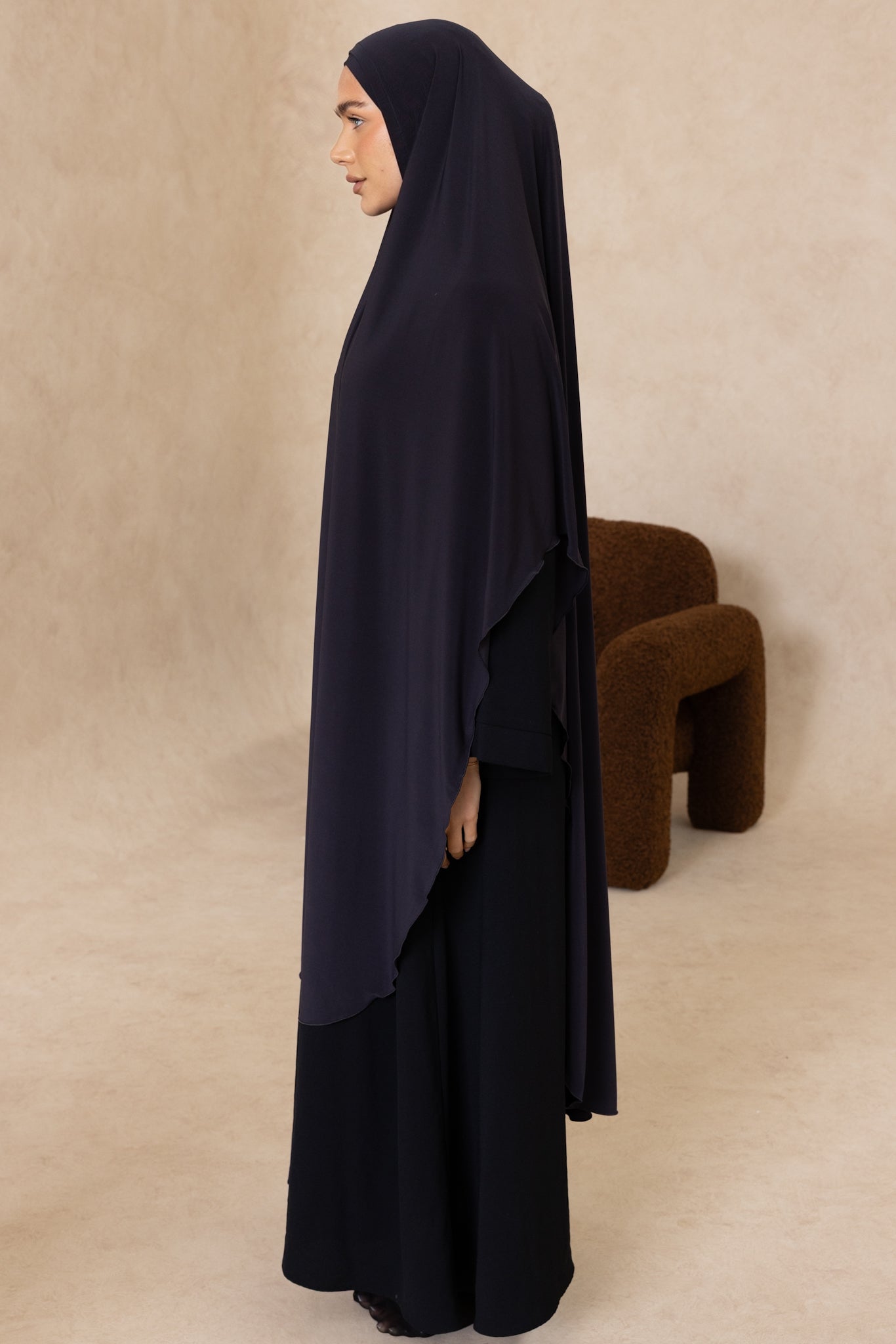 Extra Long Sleeveless Cut Jelbab (Charcoal)