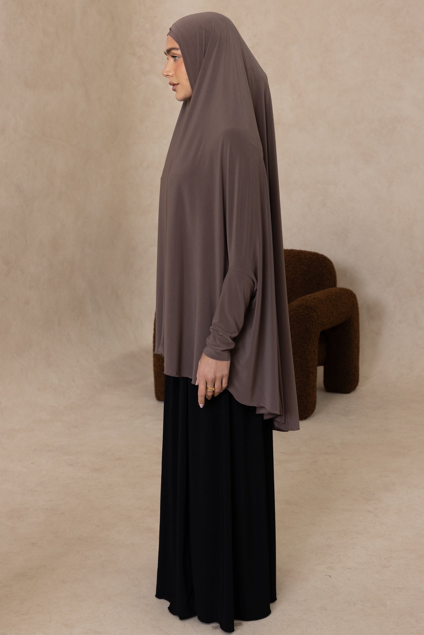 Standard Length Sleeved Jelbab (Espresso)