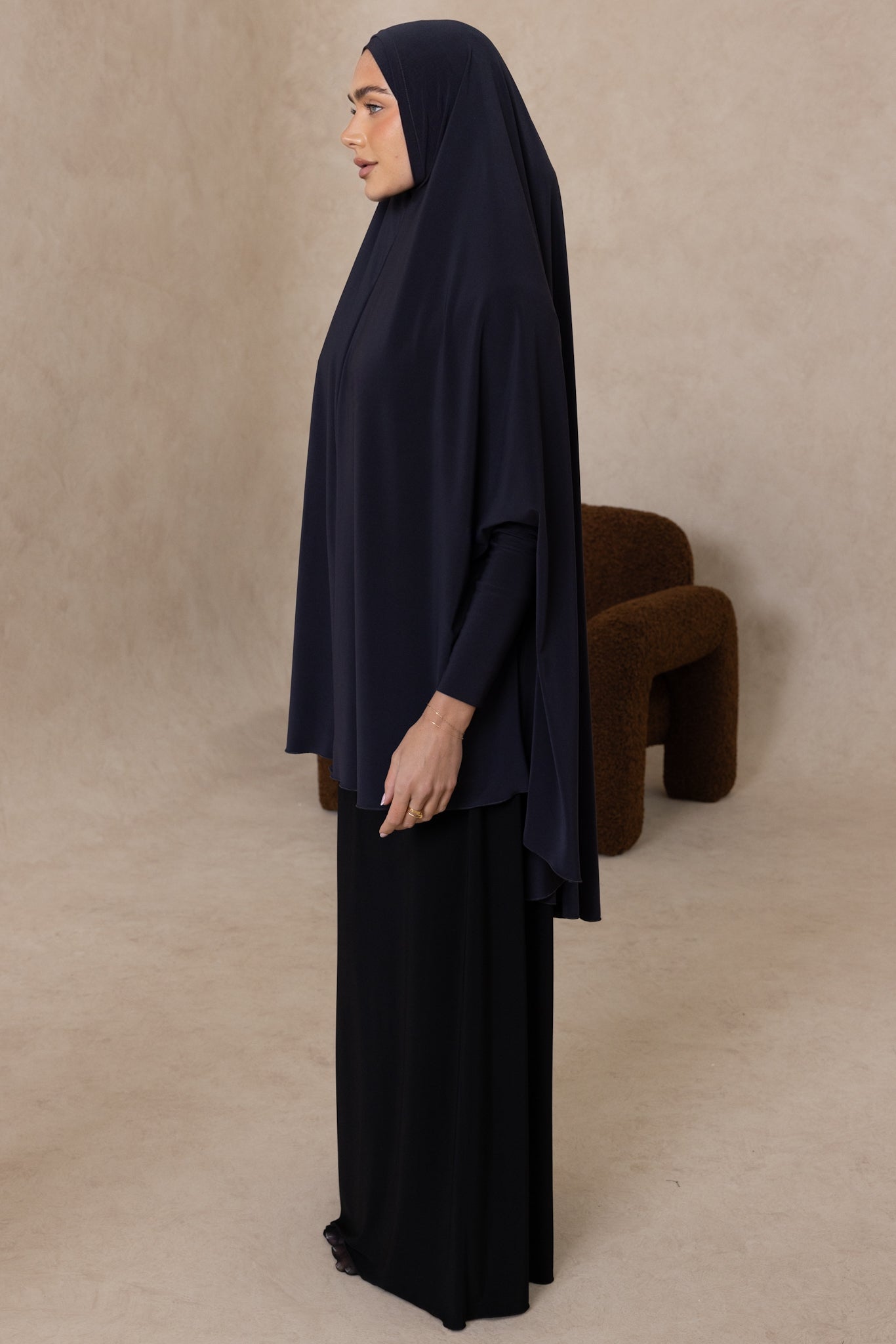 Standard Length Sleeved Jelbab (Charcoal)