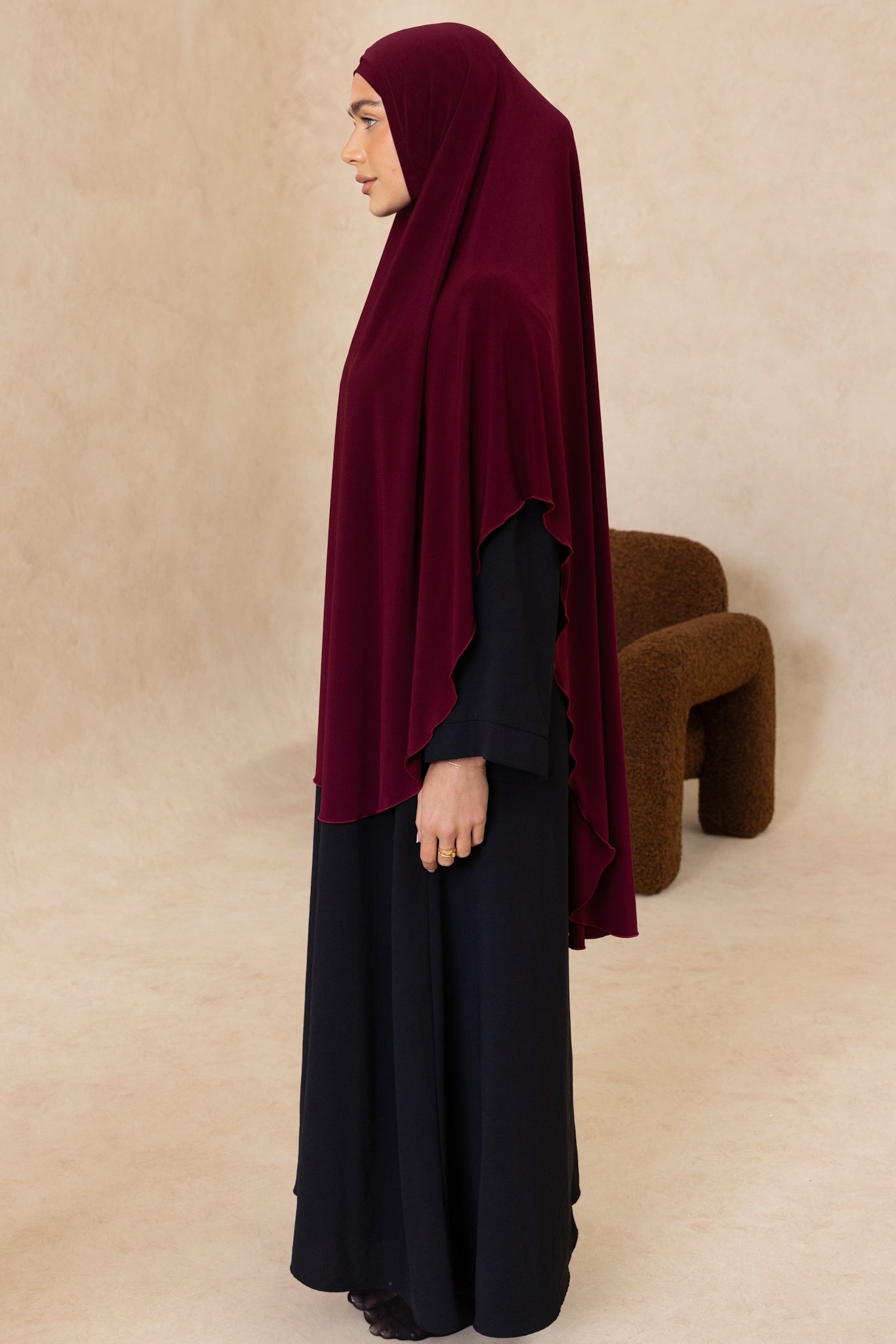 Sleeveless Cut Jelbab (Berry)