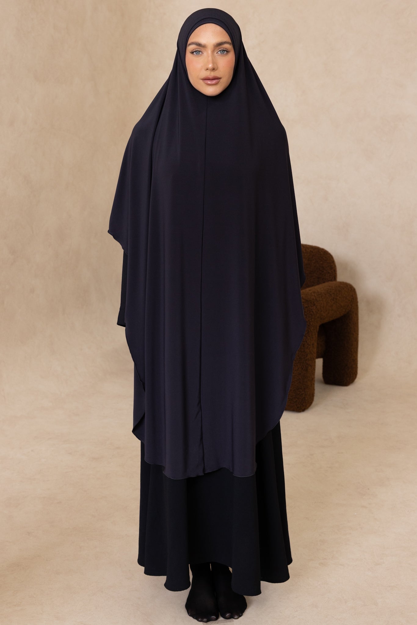 Extra Long Sleeveless Cut Jelbab (Charcoal)