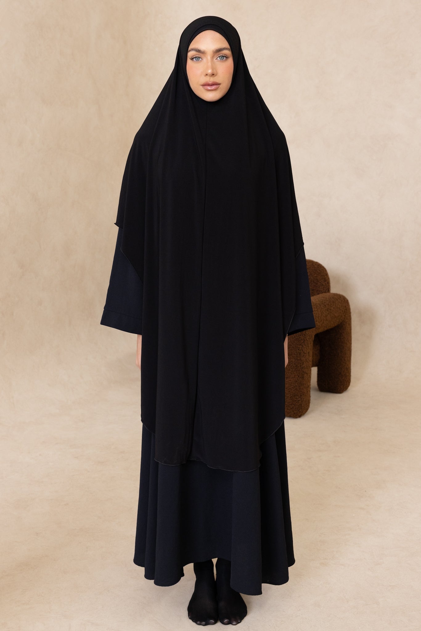 Extra Long Sleeveless Cut Jelbab (Coal)