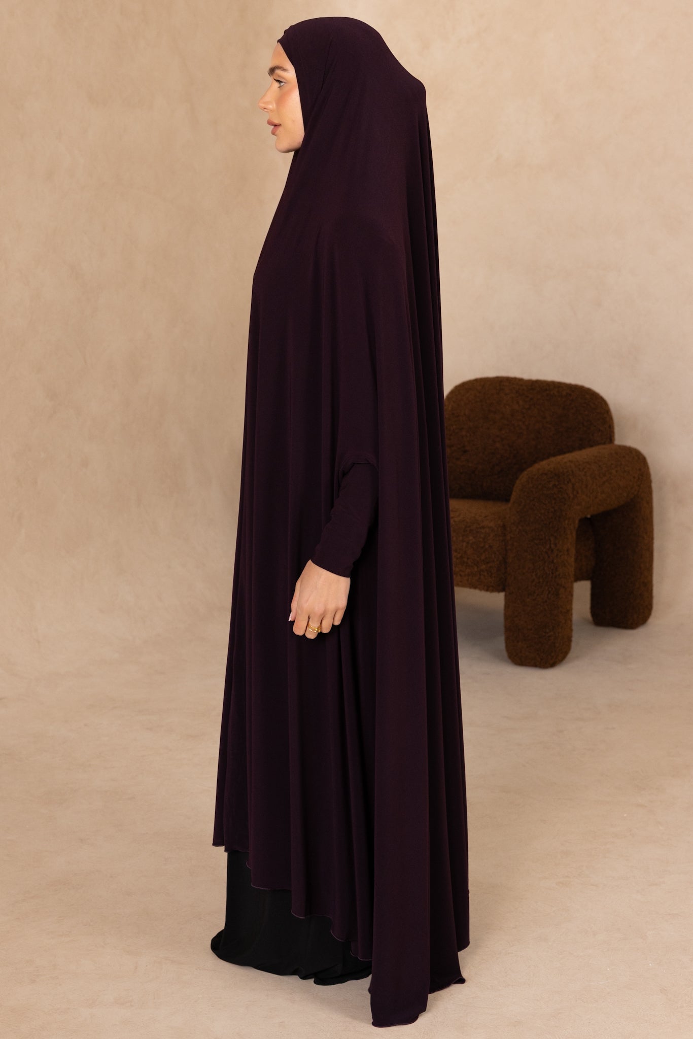 Long Length Sleeved Jelbab (Plum)