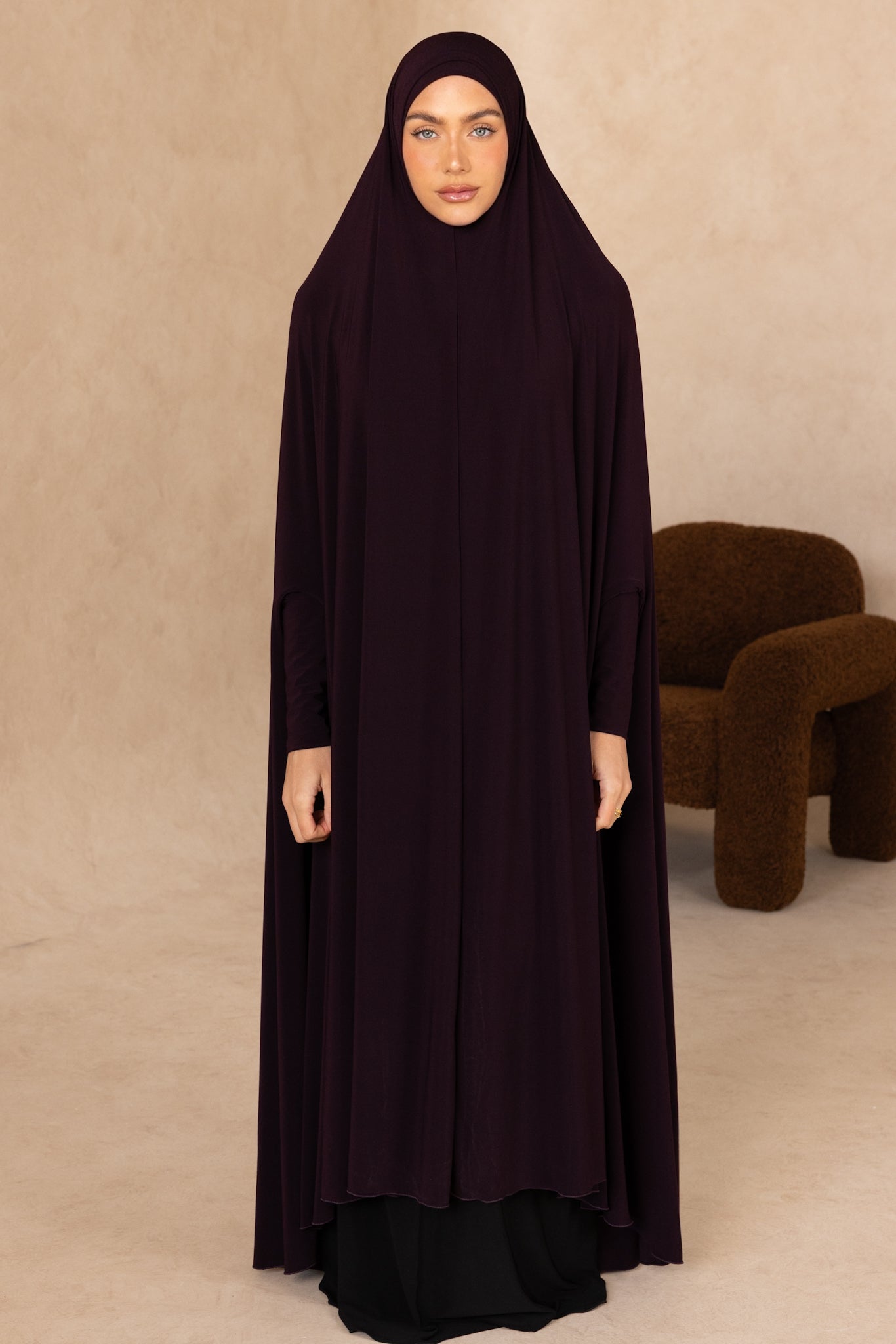 Long Length Sleeved Jelbab (Plum)