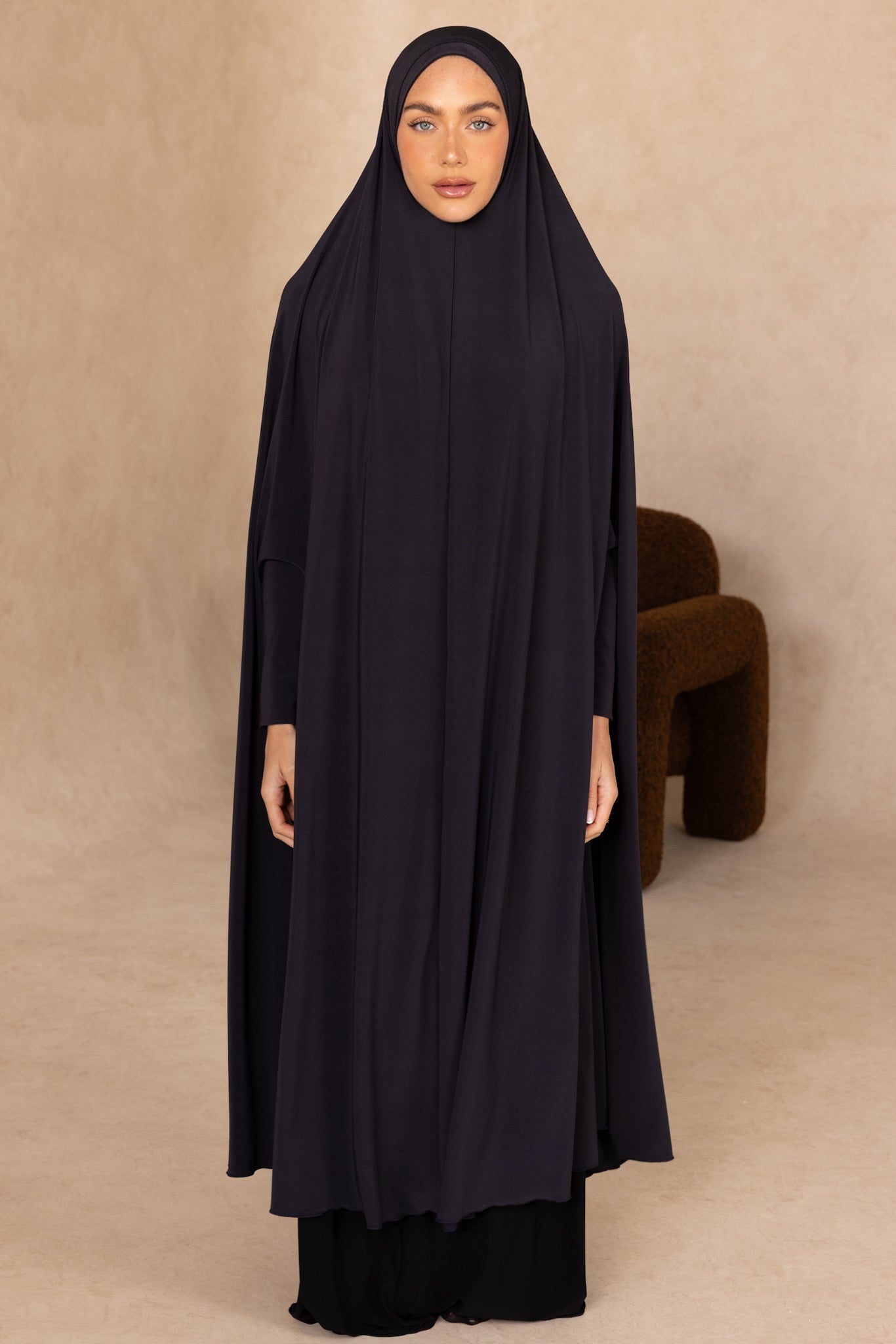 Long Length Sleeved Jelbab (Charcoal)